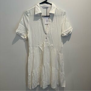 NWT Stradivarius Button-Front Tunic Dress